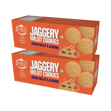Early Foods Jaggery Millet cookies (150gm Each) Jowar Millet & Almond