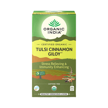 Organic India Tulsi Cinnamon Giloy Green Tea