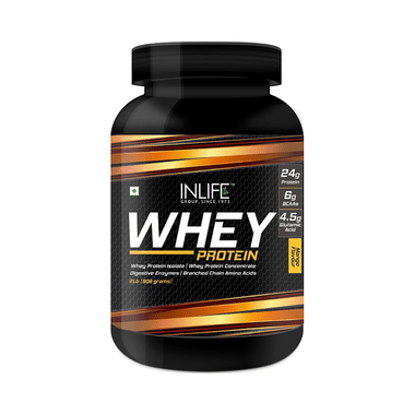 Inlife Whey Protein Powder | With Digestive Enzymes For Muscle Growth | Flavour Mango