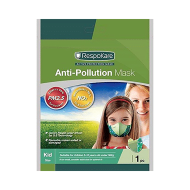 Respokare Anti Pollution Mask For Kids Green