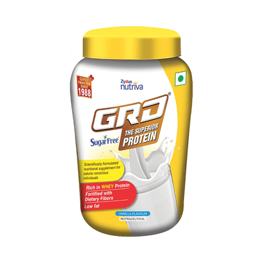 GRD Whey Protein With Fibres | Sugar Free | Flavour Powder Vanilla