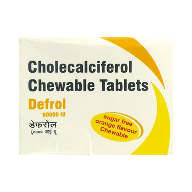 Defrol 60000IU Cholecalciferol Chewable Tablet Orange Sugar Free