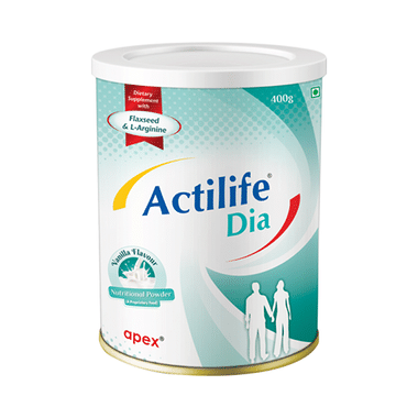 Actilife Dia With Flaxseed & L-Arginine | Sugar Free | Flavour Vanilla Powder