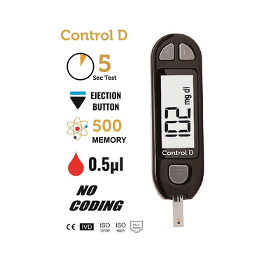 Control D Blood Glucose Monitor With 25 Strips & Lancets