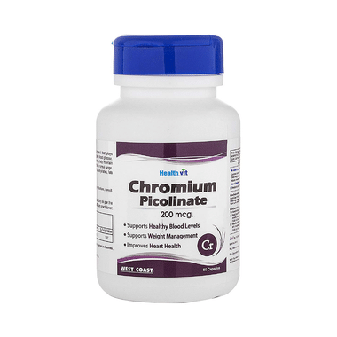 HealthVit Chromium Picolinate 200mcg | For Healthy Blood Levels, Weight Management & Heart Health | Capsule