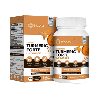 Elicura Essential Turmeric Forte Curcuminoid Vegetarian Capsule