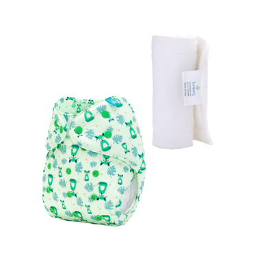 Bumberry Adjustable Reusable Cloth Pocket Diaper With 1 Three-Layer Microfiber Inserts for Babies Fuzzy Fox