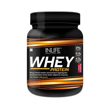 Inlife Whey Protein Powder | With Digestive Enzymes For Muscle Growth | Flavour Strawberry