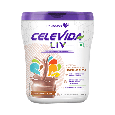 Celevida Liv Whey Protein Powder for Liver Care | Gluten & Sugar-Free | Flavour Chocolate Chocolate