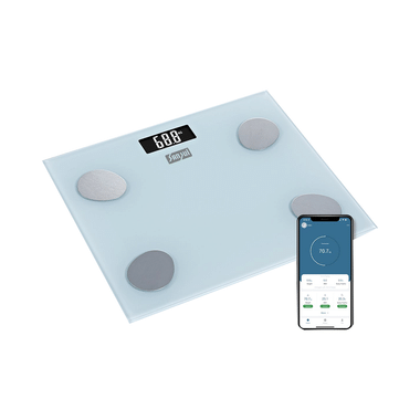 Sansui Smart Bluetooth Body Fat Analyser Weighing Scale White 150kg