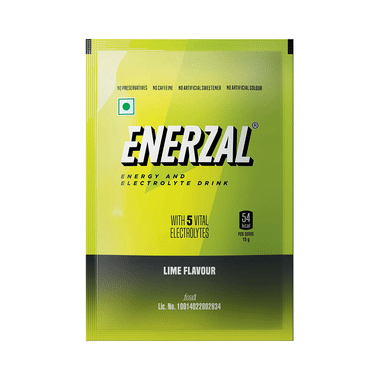 Enerzal Enerzal Energy & Electrolyte Drink With 5 Vital Electrolytes | For Stomach Care | Flavour Powder Lime