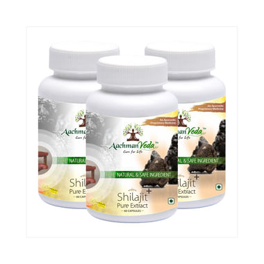 Aachman Veda Shilajit+ Pure Extract Ashwagandha With Safed Musli Capsule (60 Each)