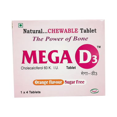 Mega D3 Chewable Tablet Orange Sugar Free