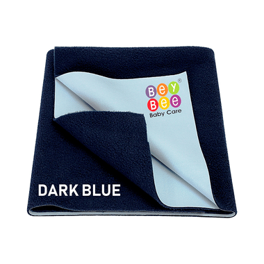 Bey Bee Waterproof Baby Bed Protector Dry Sheet For New Born Babies (70cm X 50cm) Small Dark Blue