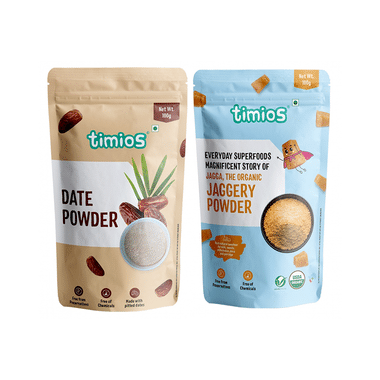 Timios Combo Pack Of Date Powder & Jaggery Powder (100gm Each)