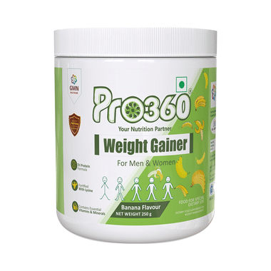 Pro360 Weight Gainer Protein With Lysine, Vitamins & Minerals | Flavour Powder Banana