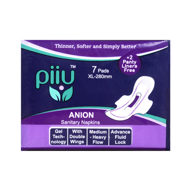 Piiu Anion Sanitary Pads (7 Each) With 2 Panty Liner Free XL