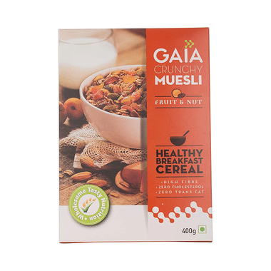 GAIA With Vitamins, Minerals, High Protein & Fibres For Nutrition | Crunchy Muesli Fruit And Nut