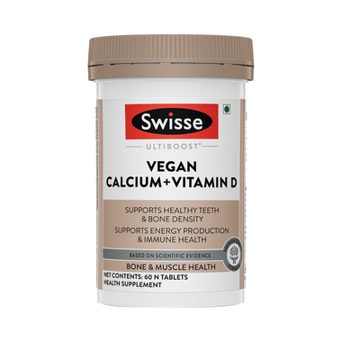 Swisse Ultiboost Vegan Calcium + Vitamin D | Tablet For Healthy Bones & Muscles