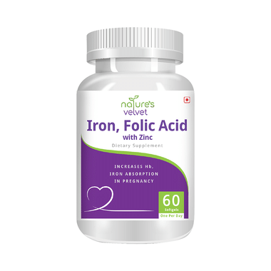 Nature's Velvet Iron & Folic Acid With Zinc Softgels