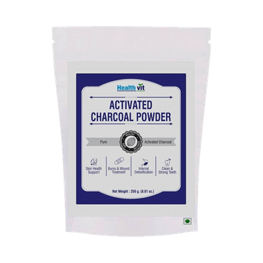 HealthVit Activated Charcoal For Strong Teeth, Skin Health & Detoxification | Powder
