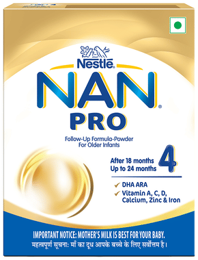 Nestle Nan Pro 4 Follow-Up Formula for Older Infants | Powder with DHA, ARA, Vitamins, Calcium, Zinc & Iron Nestle Nan Pro 4 Follow-Up Formula for Older Infants | Powder with DHA, ARA, Vitamins, Calcium, Zinc & Iron