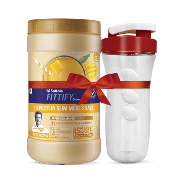 Saffola Fittify Gourmet Hi-Protein Slim Meal-Shake Alphonso Mango With Shaker Free