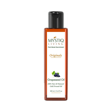 Mystiq Living Grapeseed For Hair, Face And Skin | Cold Pressed, 100% Pure And Natural Oil