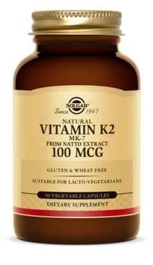 Solgar Natural Vitamin K2 (MK-7) 100mcg Vegetable Capsule