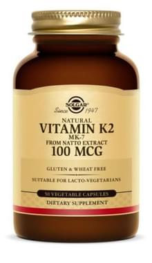 Solgar Natural Vitamin K2 (MK-7) 100mcg Vegetable Capsule