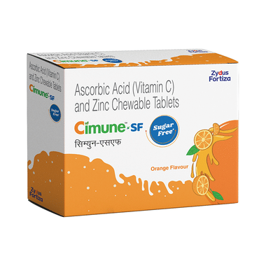 Cimune SF Vitamin C And Zinc Sugar Free Chewable Tablet Orange