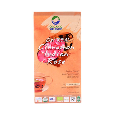 Organic Wellness OW' Real Cinnamon Herbal Infusion Bags Indian Rose
