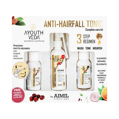 Ayouthveda Anti-Hairfall Tonic Complete Care Kit With Anti-Hairfall Shampoo & Protein Hair Oil Free