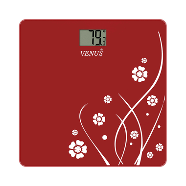 Venus Prime Lightweight ABS Digital/LCD Personal Health Body Weight Weighing Scale Red Glass