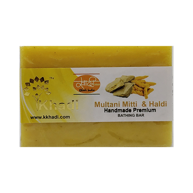 Khadi India Multani Mitti And Haldi Handmade Premium Bathing Bar