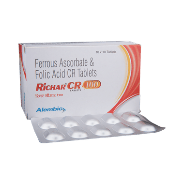 Richar CR 100 Tablet with  Ferrous Ascorbate & Folic Acid