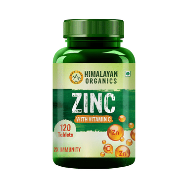 Himalayan Organics Zinc With Vitamin C For Skin Health, Immunity & Antioxidant Support | Tablet