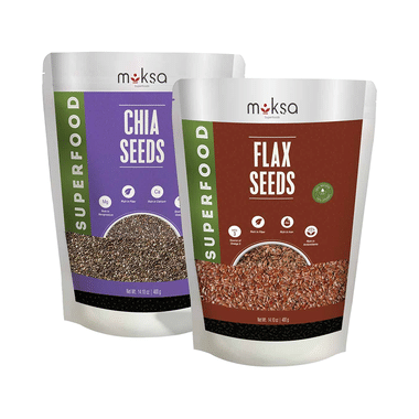 Moksa Combo Pack Of Chia Seeds & Flax Seeds (400gm Each)