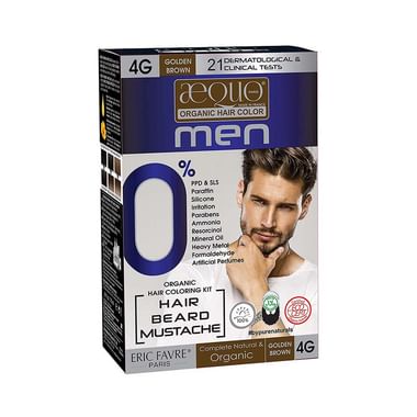 Aequo Organic Hair Color Men Golden Brown 4G