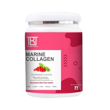 The Body Temple Marine Collagen Peptides Type 1 For Skin, Joints, Hair, Bones & Nails | Flavour Powder Cranberry