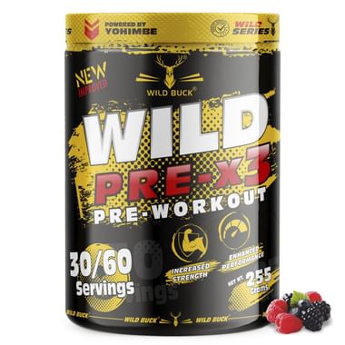 Wild Buck Wild Pre-X3 Pre-Workout Wild Berries