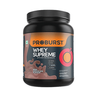 Proburst Whey Supreme Protein | With BCAAs & Glutamine For Muscle Recovery | Flavour Powder Irish Chocolate