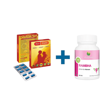 Vitagreen Combo Pack Of Ayur Shakti 10 Capsule & Rambha 500mg 14 Capsule