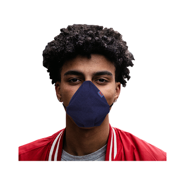 3bo Large Navy Deltoid Lite Face Mask With Knit Fabric