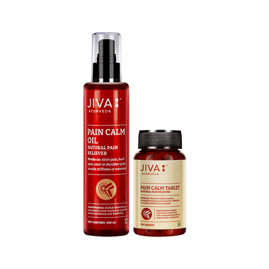 Jiva Ayurveda Combo Pack Of Pain Calm Oil 200ml & Pain Calm 120 Tablet