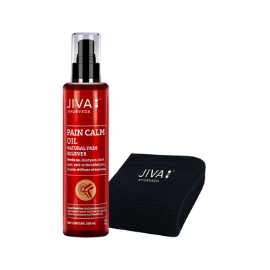 Jiva Pain Calm Oil | Pain Reliever For Joint Pain, Back Pain, Frozen Shoulder, Sprain & Muscle Soreness With Knee Cap Free