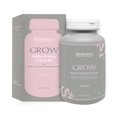 Berkowits Grow Nutrition With Biotin, Folic Acid & Grape Seed Extract Tablet
