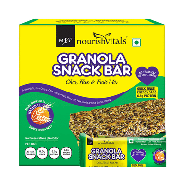 NourishVitals Granola Snack Bar With Chia Flax Fruit Mix