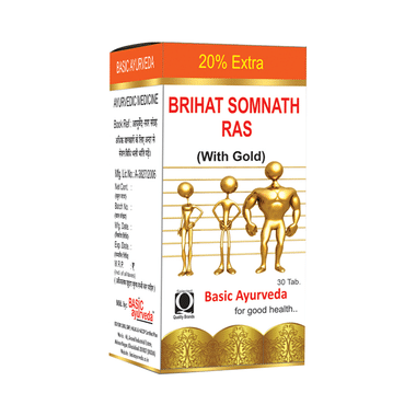 Basic Ayurveda Brihat Somnath Ras (With Gold)