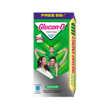 Glucon-D With Glucose, Calcium, Vitamin C & Sucrose | Nutrition Booster Regular